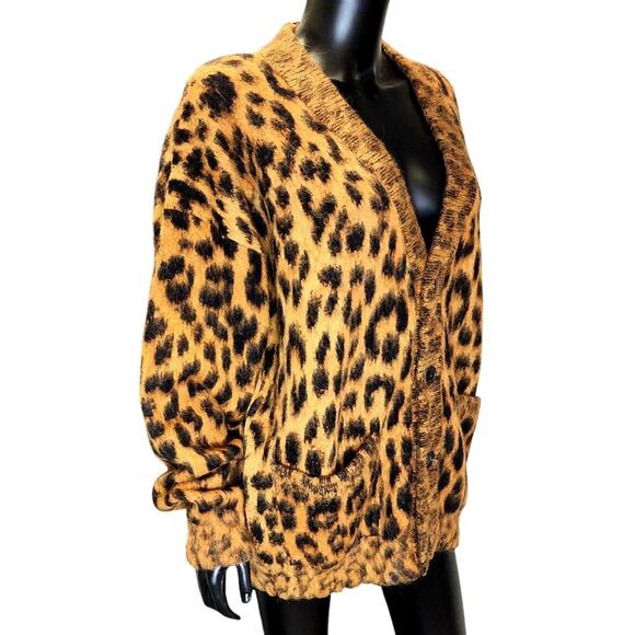 Palm Angels Animalier Brushed Cardigan 'Brown/Black' Size L - Picture 2 of 16